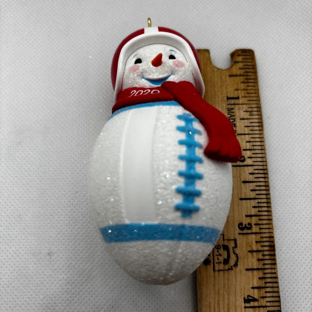 Hallmark Football Snowman Ornament Red 2020 Dated Personalizable